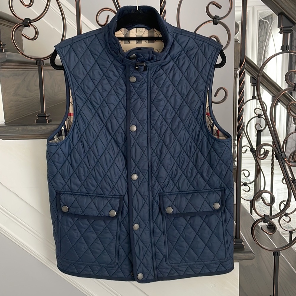 BURBERRY BRIT Men’s Navy Quilted Vest Size Medium